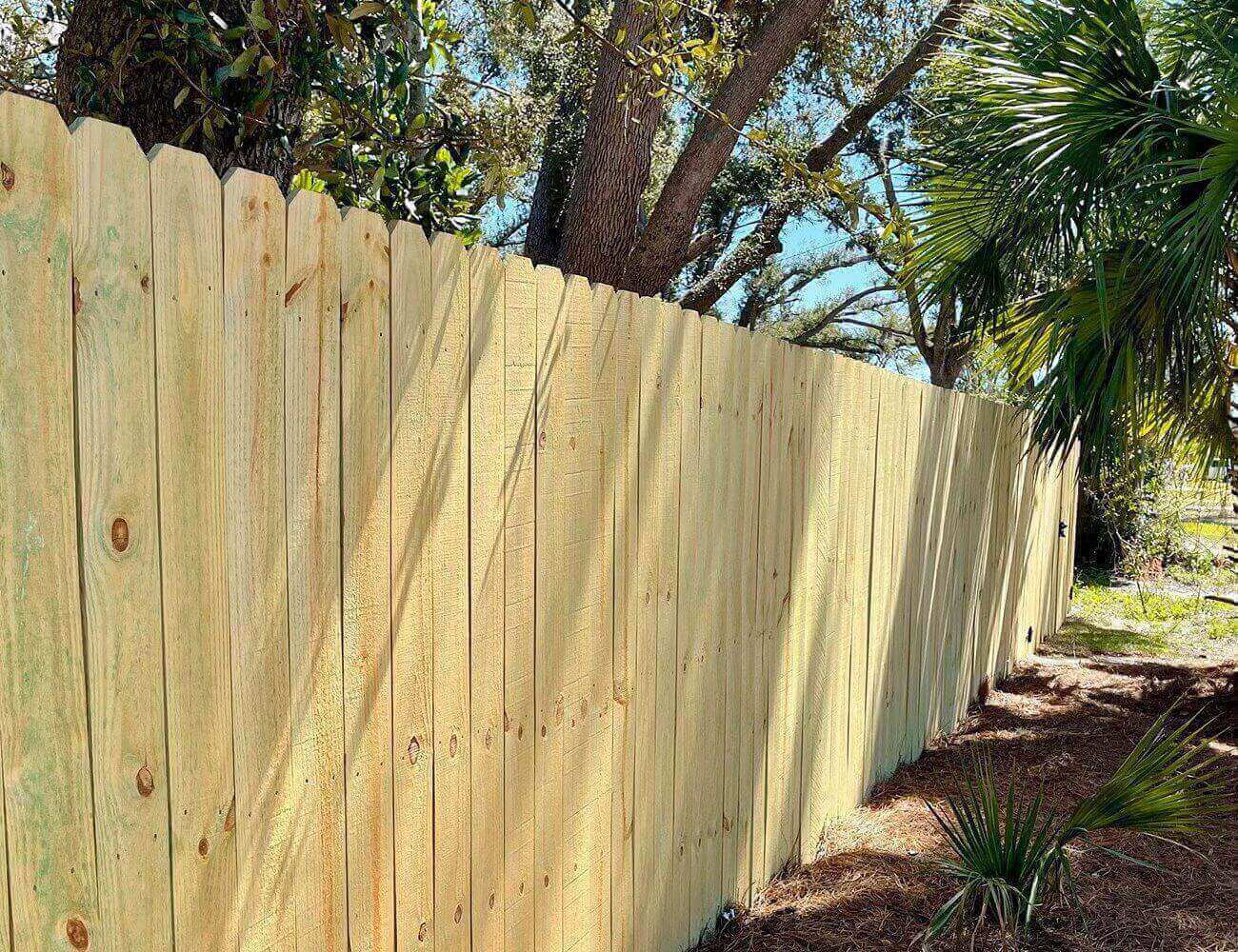 Watercolor Florida wood privacy fencing