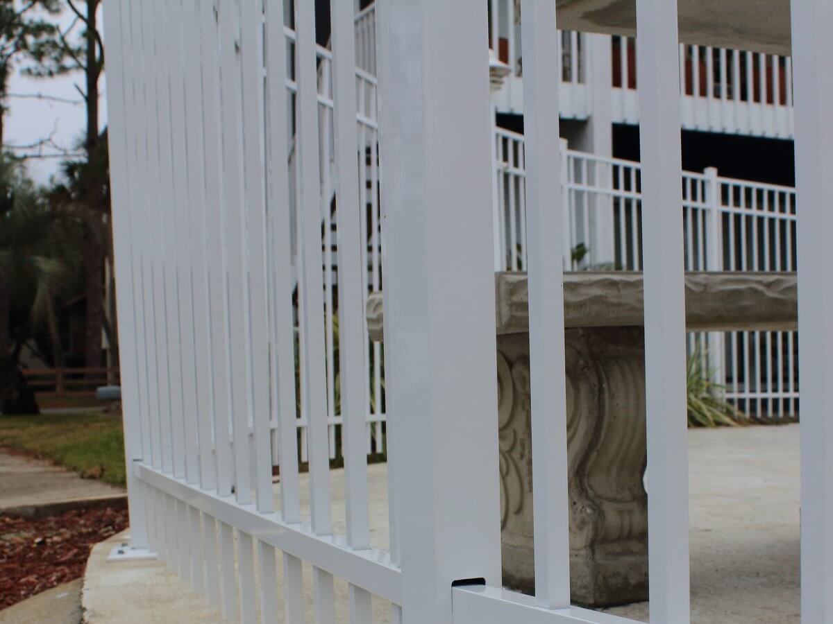 White fence post and panel detail