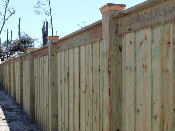 Wood privacy fence in the Florida Panhandle